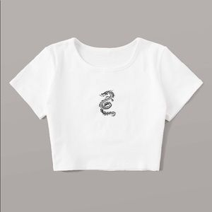 Dragon Graphic Crop Tee